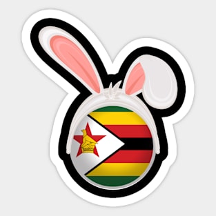 happy easter Zimbabwe bunny ears flag cute designs Sticker